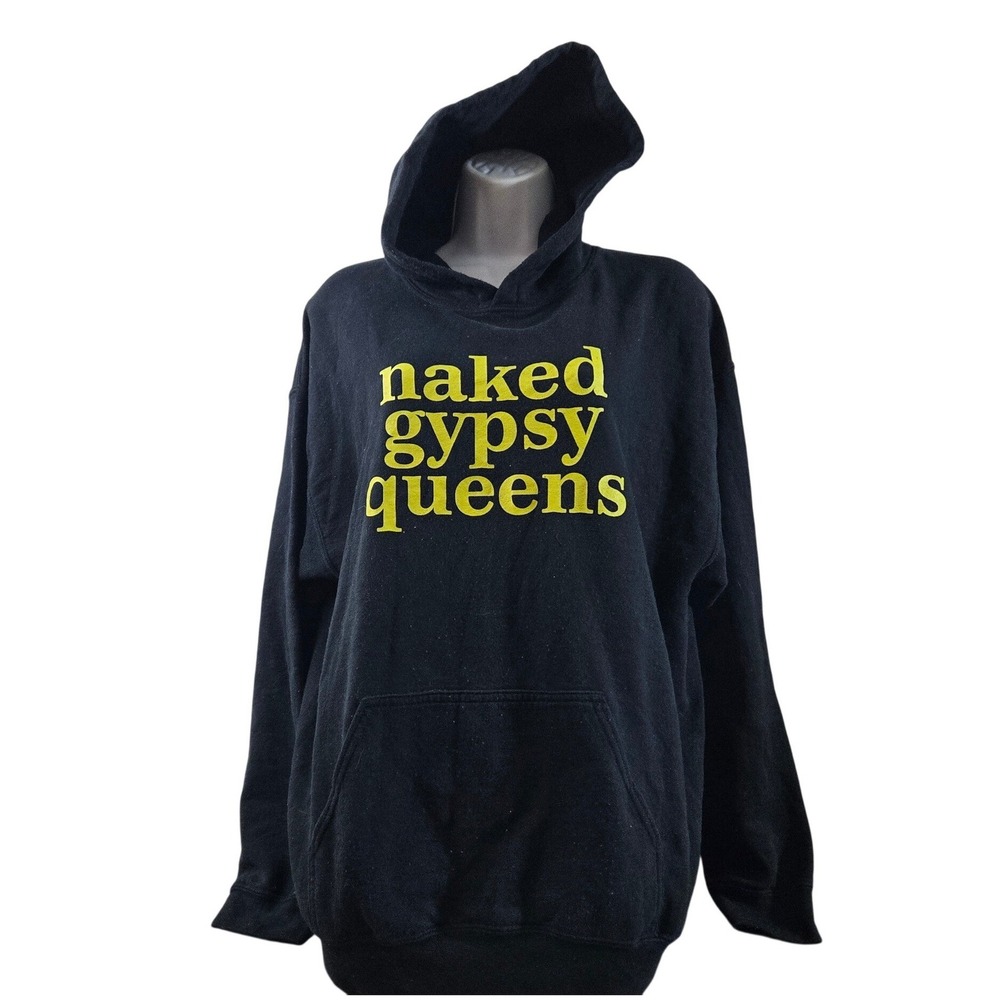 Gildan Black Heavy Blend‎ Hoodie Naked Gypsy Queens Graphic Print Pullover